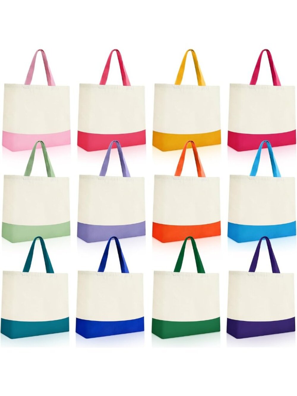 Large Canvas Tote Bags Bulk - 18.5 x 15 In, Durable, Reusable, Eco-Friendly